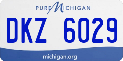 MI license plate DKZ6029