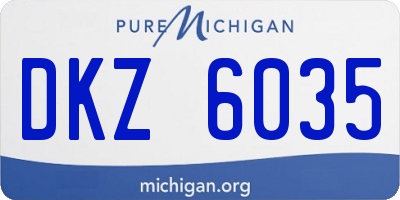 MI license plate DKZ6035