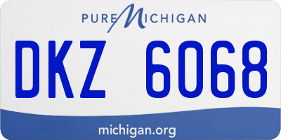 MI license plate DKZ6068