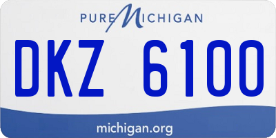 MI license plate DKZ6100