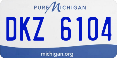 MI license plate DKZ6104