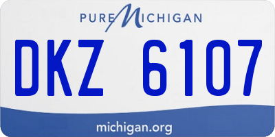 MI license plate DKZ6107