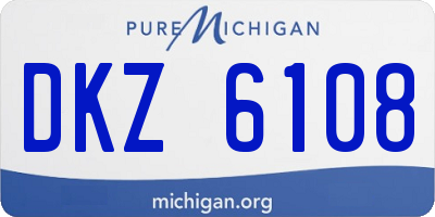 MI license plate DKZ6108
