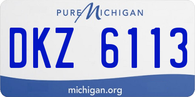 MI license plate DKZ6113