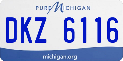 MI license plate DKZ6116