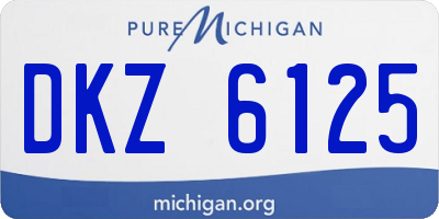 MI license plate DKZ6125