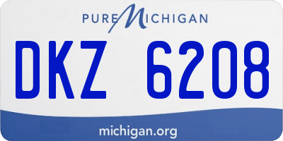 MI license plate DKZ6208