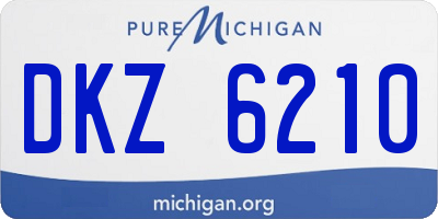 MI license plate DKZ6210