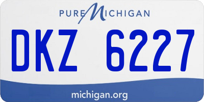MI license plate DKZ6227
