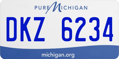 MI license plate DKZ6234