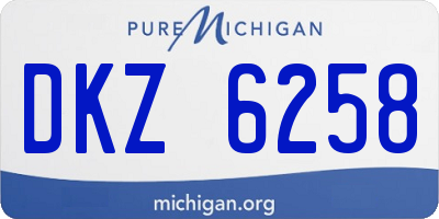 MI license plate DKZ6258