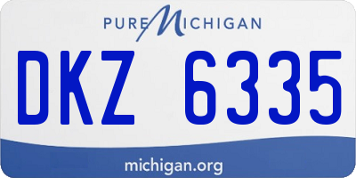 MI license plate DKZ6335