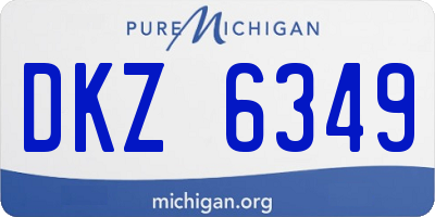 MI license plate DKZ6349
