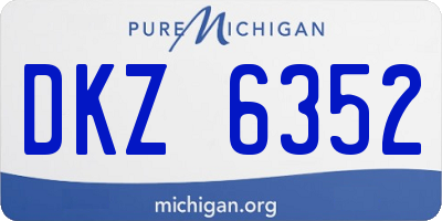 MI license plate DKZ6352