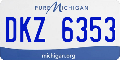 MI license plate DKZ6353