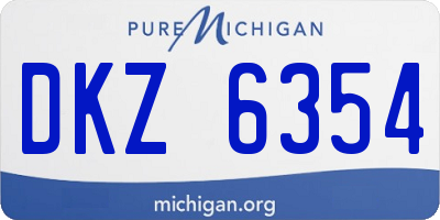 MI license plate DKZ6354