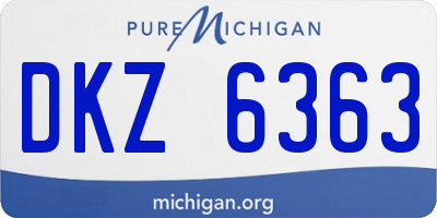 MI license plate DKZ6363