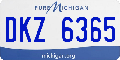 MI license plate DKZ6365