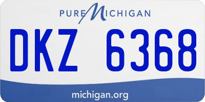 MI license plate DKZ6368