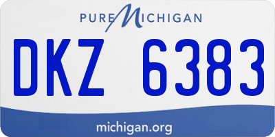 MI license plate DKZ6383