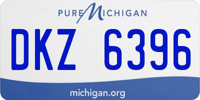MI license plate DKZ6396
