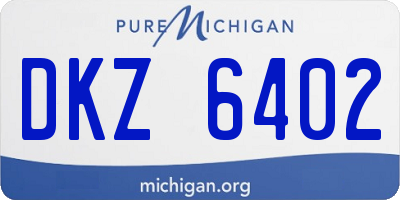 MI license plate DKZ6402