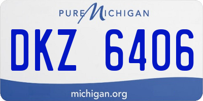 MI license plate DKZ6406