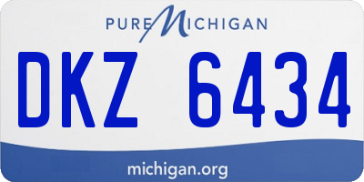 MI license plate DKZ6434