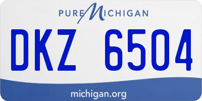 MI license plate DKZ6504
