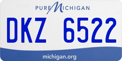 MI license plate DKZ6522