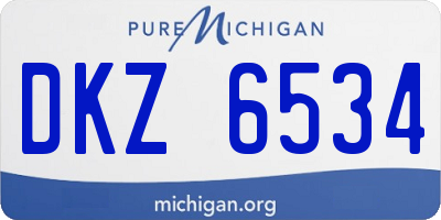 MI license plate DKZ6534
