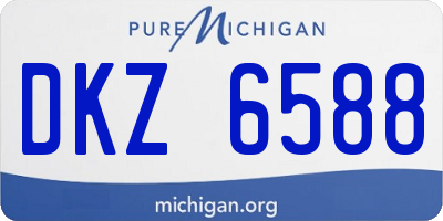 MI license plate DKZ6588