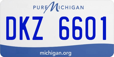 MI license plate DKZ6601