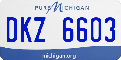 MI license plate DKZ6603