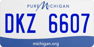 MI license plate DKZ6607