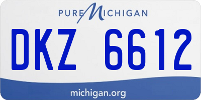 MI license plate DKZ6612