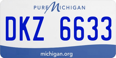 MI license plate DKZ6633