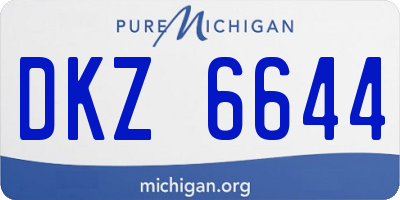 MI license plate DKZ6644