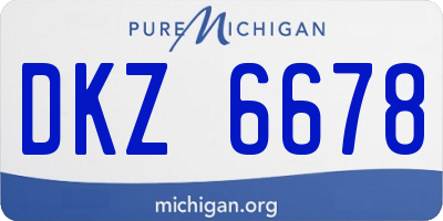 MI license plate DKZ6678