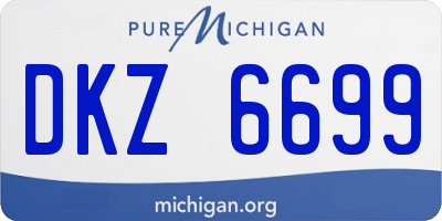 MI license plate DKZ6699