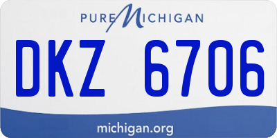 MI license plate DKZ6706