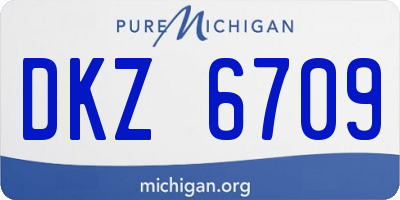 MI license plate DKZ6709