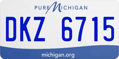 MI license plate DKZ6715