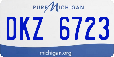 MI license plate DKZ6723