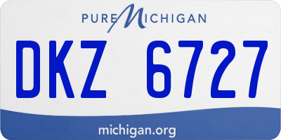 MI license plate DKZ6727