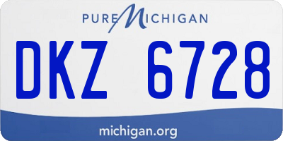 MI license plate DKZ6728