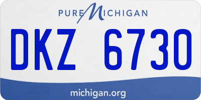 MI license plate DKZ6730