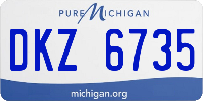 MI license plate DKZ6735
