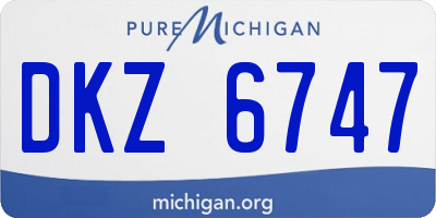 MI license plate DKZ6747