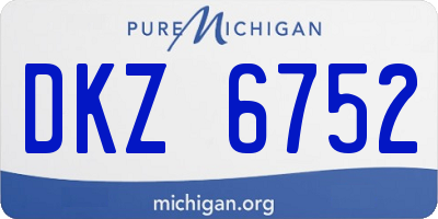 MI license plate DKZ6752